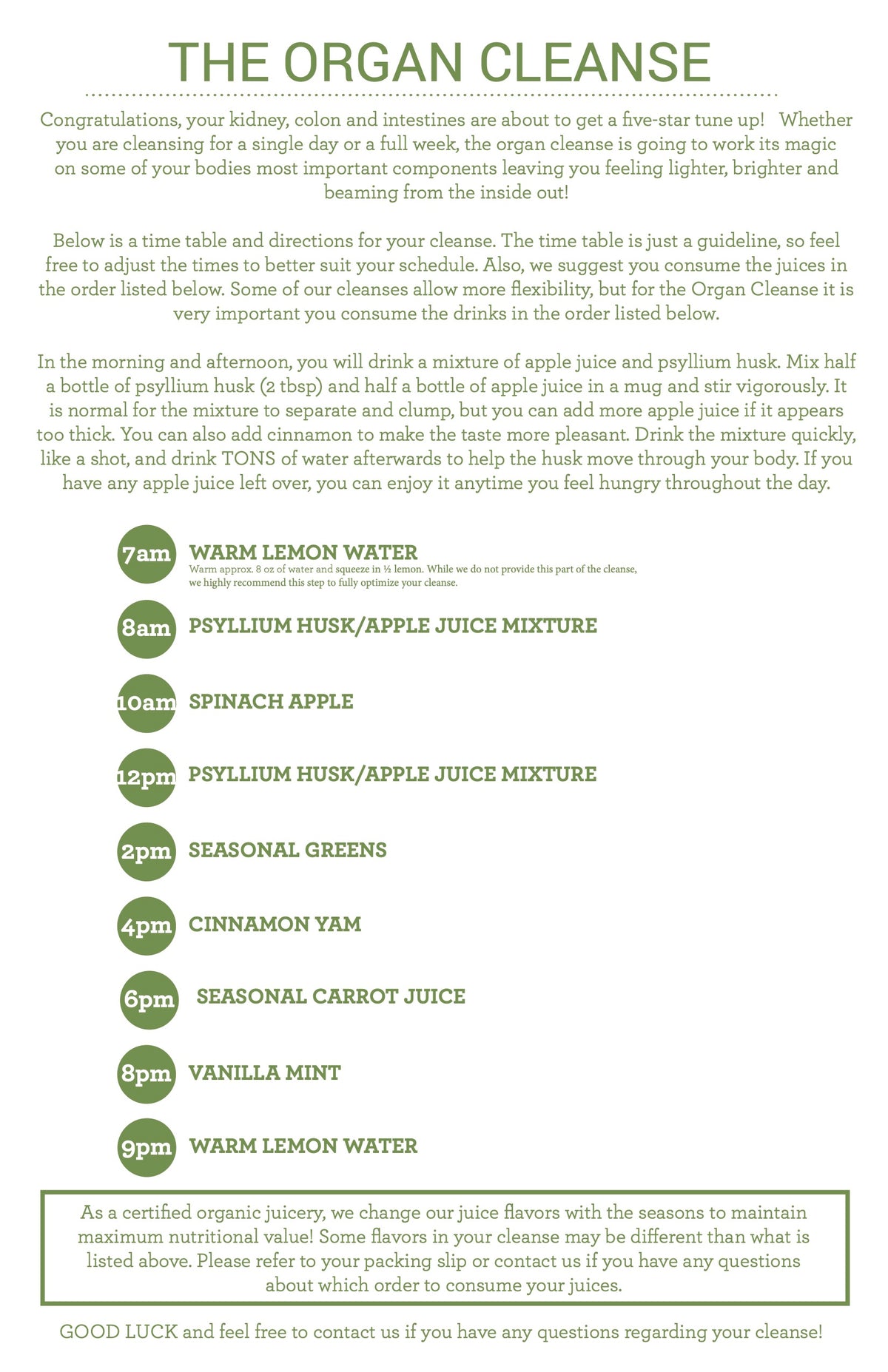 Cleanse Iner Organs The Organ Cleanse | Bamboo Juices | Raw, Organic, Cold Pressed, Cleanses